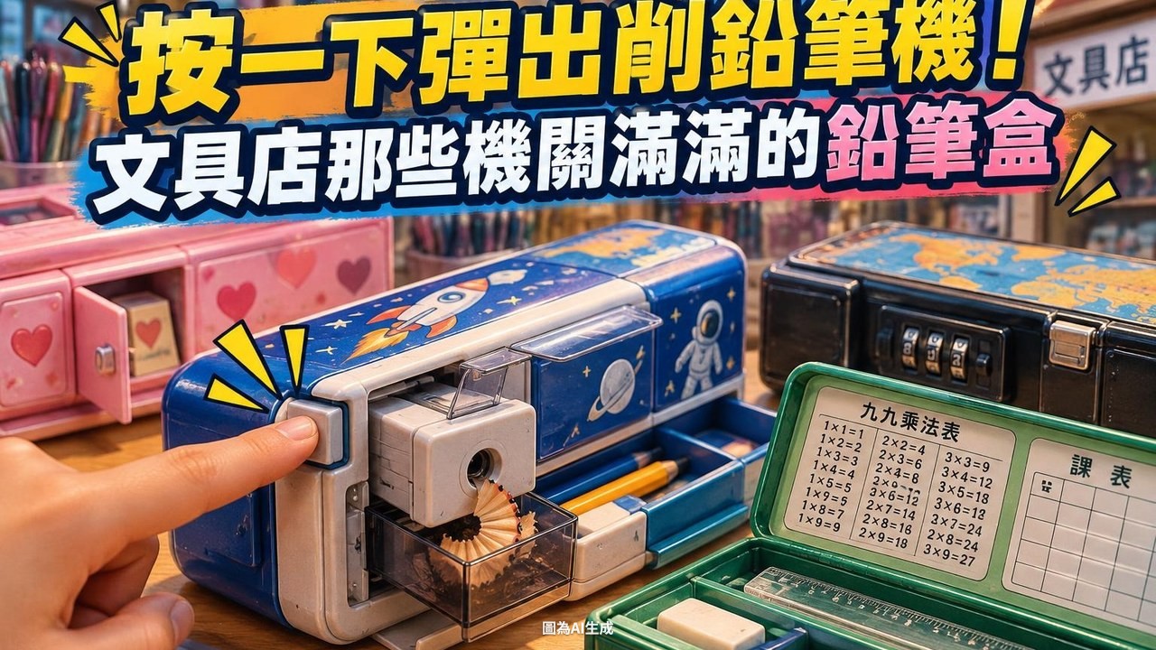 按一下彈出削鉛筆機!文具店那些機關滿滿的鉛筆盒