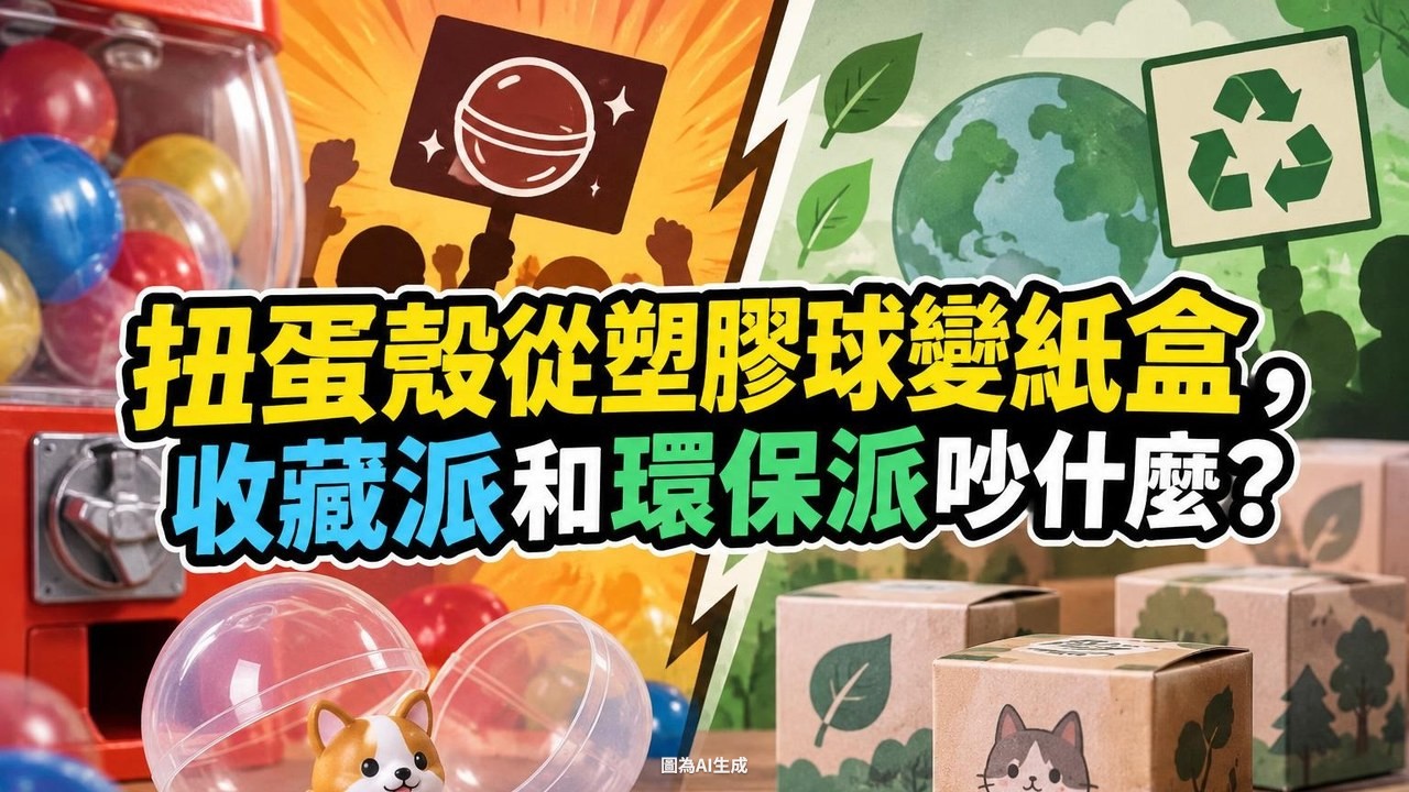 扭蛋殼從塑膠球變紙盒,收藏派和環保派吵什麼?