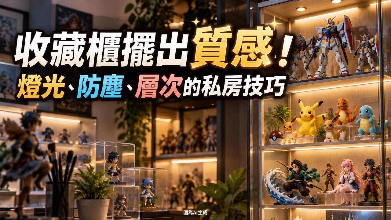收藏櫃擺出質感!燈光、防塵、層次的私房技巧
